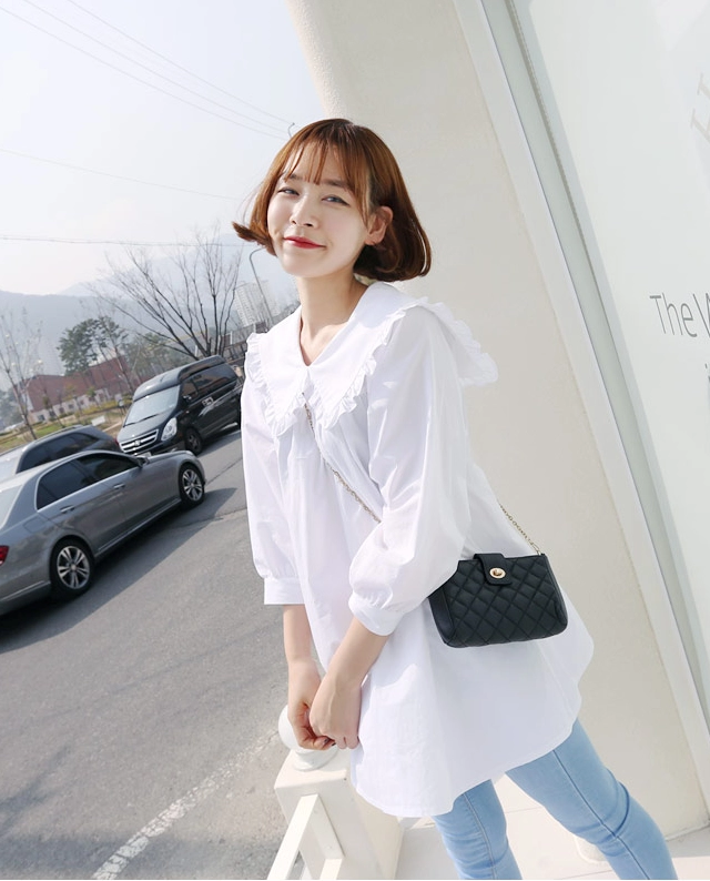 Áo sơ mi nữ tay dài phồng duyên dáng là tâm điểm