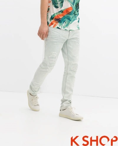Quần jeans rách nam bụi bặm phá cách cho chàng xuống phố