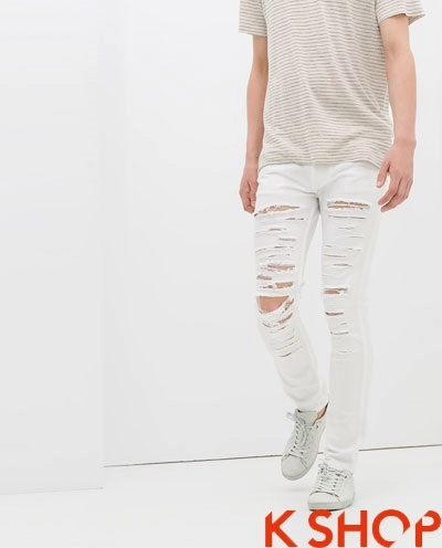 Quần jeans rách nam bụi bặm phá cách cho chàng xuống phố
