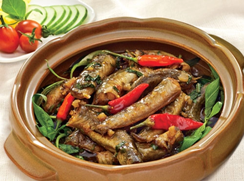 Món chạch om chuối xanh ngon tuyệt
