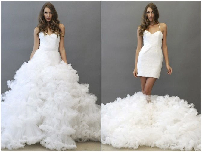 Giúp cô dâu tiết kiệm chi phí với mốt váy cưới 2 trong 1