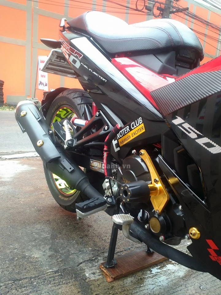 Hình ảnh exciter 150 độ với nhiều đồ chơi nổi bật của biker thái lan