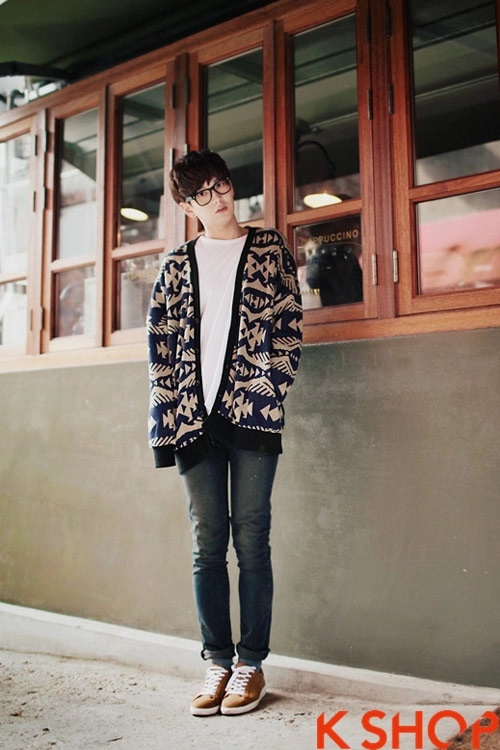 Áo khoác nam cardigan cho chàng ấm áp ngày đông