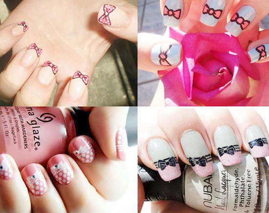 Những kiểu móng tay nail đẹp hình nơ cực dễ thương điệu đà