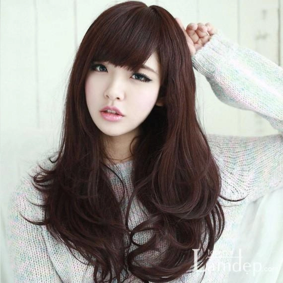 Tóc uốn xoăn đuôi đẹp nhất hàn quốc cho khuôn mặt tròn