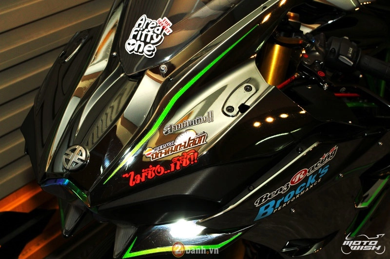 Chi tiết kawasaki ninja h2 độ siêu khủng với dàn đồ chơi trị giá trên 1 tỷ đồng