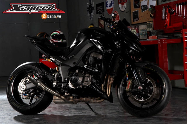 Kawasaki z1000 siêu ngầu trong phiên bản độ super black