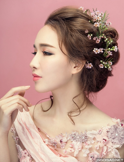 Tóc cô dâu đẹp cho nàng khuôn mặt tròn lộng lẫy nhất