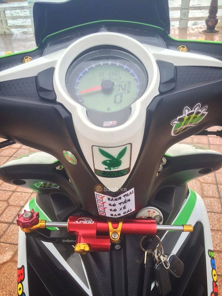Chiếc exciter 135 xanh kawa độ đồ chơi chất