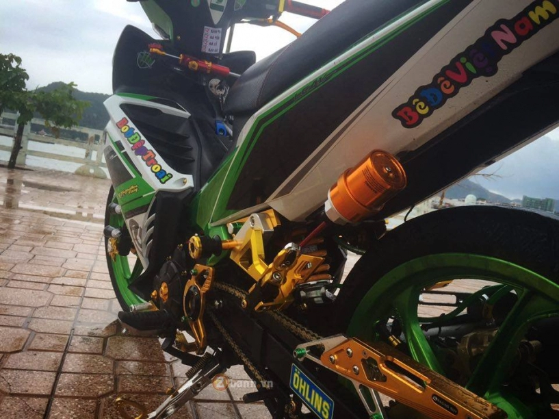 Chiếc exciter 135 xanh kawa độ đồ chơi chất