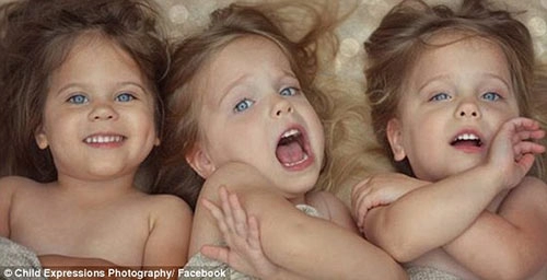 3 bé gái cùng trứng đẹp như thiên thần dưới ống kính
