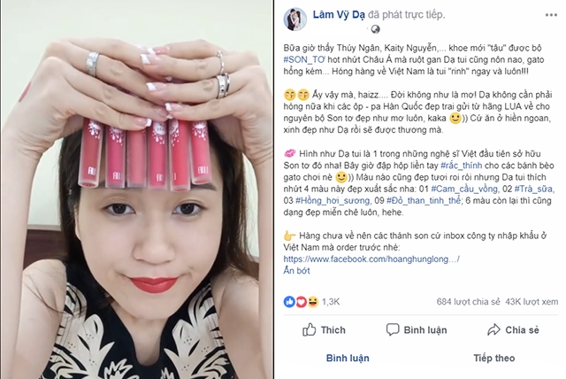 Tiết lộ danh tính son tơ mà lâm vỹ dạ tặng khiến các fan phát sốt
