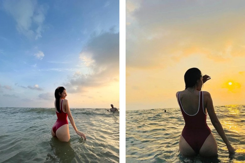 Thủy tiên diện bikini khiến bao người trầm trồ về vòng 3 phúc hậu